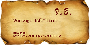 Versegi Bálint névjegykártya